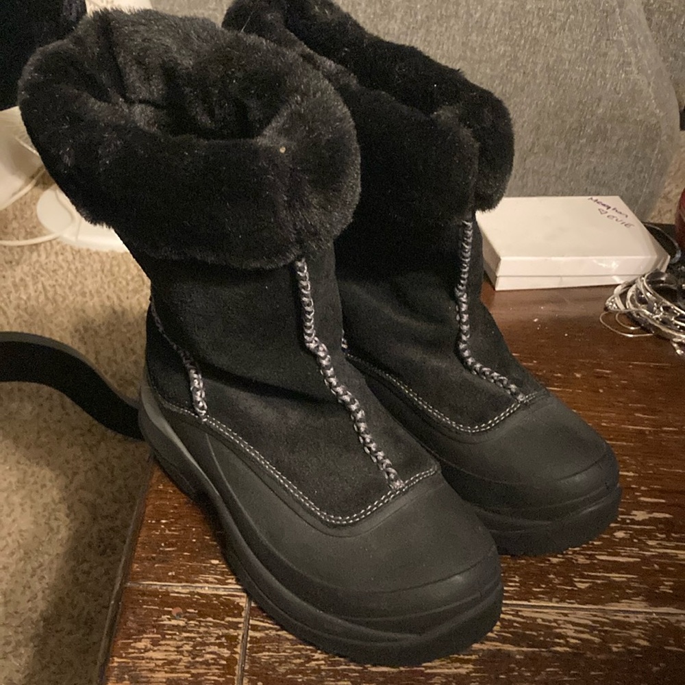 Lands' End Black Winter & Rain Boots with Insulated Design
